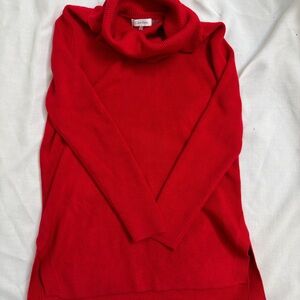 Calvin Klein Vibrant Red Cowl Neck Sweater